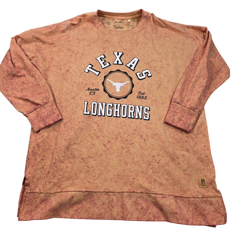 Texas Longhorns Shirt Womens 2XL Orange Top Longsleeve
